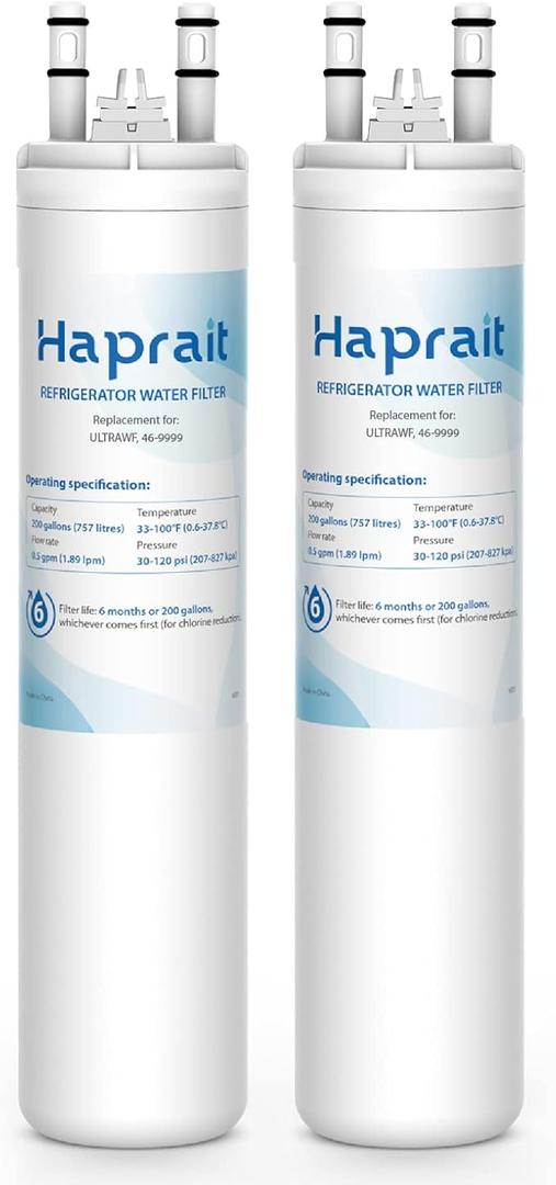 Haprait HP005 Replacement for Frigidaire ULTRAWF, Pure Source Ultra, Kenmore 9999, 469999, 469999, A0094E28261 Water and Ice, Height 11 inches, 2 Count