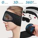 Bluetooth Sleep Mask with Removable 3D Contoured, 100% Blackout Eye Mask for Sleeping, Sleeping Headphones with Ultra-Thin Stereo Speakers for Side Sleepers, Perfect Tech Gifts for Men/Women