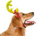 ATAMET Antler Horn Headpiece Reindeer Headband Costume Hat Horn Christmas Gift Headband Accessories (Large, Light Yellow)