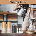 Acrylic Cup and Lid Holder with Straw Organizer, Adjustable Coffee Cup Holder Organizer, 5 Compartment Cup Dispenser for Disposable Paper & Plastic Cups, for Station Home Countertop(Patent in Effect)