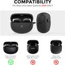 2 x AHASTYLE Silicone Case for New Bose Ultra Open Earbuds (2024) [Added Metal Carabiner] Shockproof Full Protective Skin Case Cover Compatible with New Bose Ultra Open Earbuds 2024 (Black)