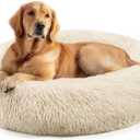 Dog Beds Large Sized Dog and Cats, 32in Pet Beds for Large Pet, Washable Indestructible Extra Large (Light Brown)