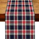Independence Day Tartan Plaid Table Runner American 4th of July Buffalo Plaid Memorial Patriotic Party Decoration Home Kitchen Table Decor