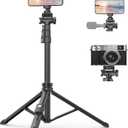 XXZU 61" Phone Tripod, Camera Tripod Stand with Remote & Phone Holder, Tripod for Cell Phone, Travel,Lightweight,Tall Smartphone Tripod Compatible with iPhone/Android/Canon/Video Recording/Webcamera