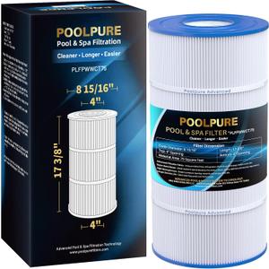 POOLPURE Pool Spa Filter Replaces PWWCT75, Ultral-B6, Unicel C-8411, Filbur FC-1255, Waterway 817-0075N, Waterway Clearwater II 75