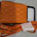 Wallet Case for iPhone 17 Pro Max 6.9", Genuine Leather Crossbody Zipper Purse with 4 Card Slots & RFID Blocking, Wrist Strap Handbag, Lanyard Kickstand Flip Cover for Women Orange