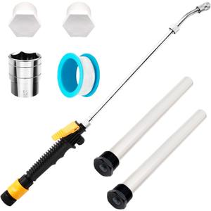 5 Pack RV Water Heater Anode Rod & RV Water Heater Flush Wand, Magnesium 9.25"L x 3/4" NPT Aluminum Camper Hot Water Tank Cleaning Rinser with Dual Hex Wrench Removal Tool for Suburban, Mor-Flo