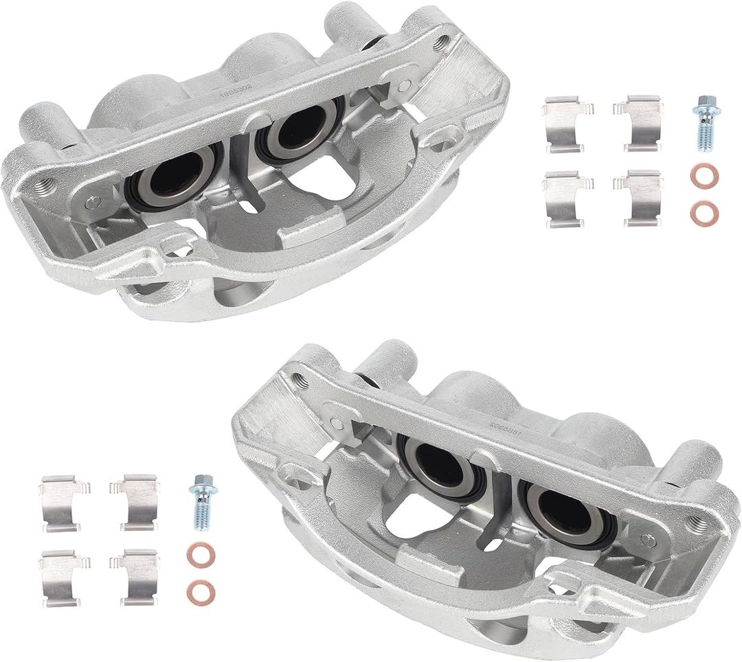 KUSATEC 18B5303 18B5302 Front Disc Brake Caliper with Bracket fit for Chevy Silverado GMC Sierra 2500/3500 HD 2011-2019; Suburban 2016-2019/3500 HD 2018-2019, Both Driver Passenger Side