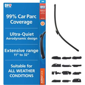 Quinton Hazell AeroFlex Universal, Front Driver Side Multi-Fit, Flat 30 inch / 762 Windscreen Wiper Blade QA1030 Quinton Hazell AeroFlex Universal, Front Driver Side Multi-Fit, Flat 30 inch / 762 Windscreen Wiper Blade QA1030