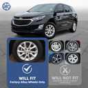 17 Inch Gloss Black Wheel Skins Compatible with 2018-2021 Chevrolet Equinox, Fits OEM 17" Stock Alloy Wheels #84450624, Snap-On Rim Covers 4-Pack