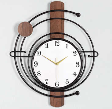 Axioglo Wall Clock, Silent Non-Ticking, Wood and Iron Frame Design, Easy to Hang, Rustic Decorative Clock for Living Room, Bedroom, Office, Gift-Ready
