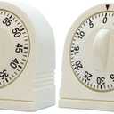 60 Minute Wind Up Timer, Visual Mechanical Timer with Loud Alarm, Manual Countdown Timers for Classroom, Home, Study and Cooking (2 Pack)