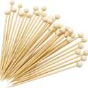 BLUE TOP 4.7 in 200PCS Wooden Ball Food Cocktail Picks Food Skewers Bamboo Picks for Charcuterie, Appetizers, & Cocktail Picks For Parties