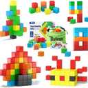 48PCS Magnetic Blocks for Toddlers Toys, Large Magnetic Cube Toy for Sensory Montessori Education Preschool Magnet Toys for 3 4 5 6 Year Old Boys and Girls