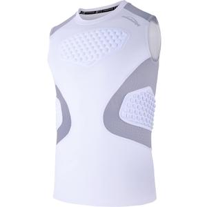 COOLOMG Youth Baseball Chest Protector Padded Compression Shirt Sleeveless Softball Football Lacrosse Rib Heart Sternum Guard (Large, White)