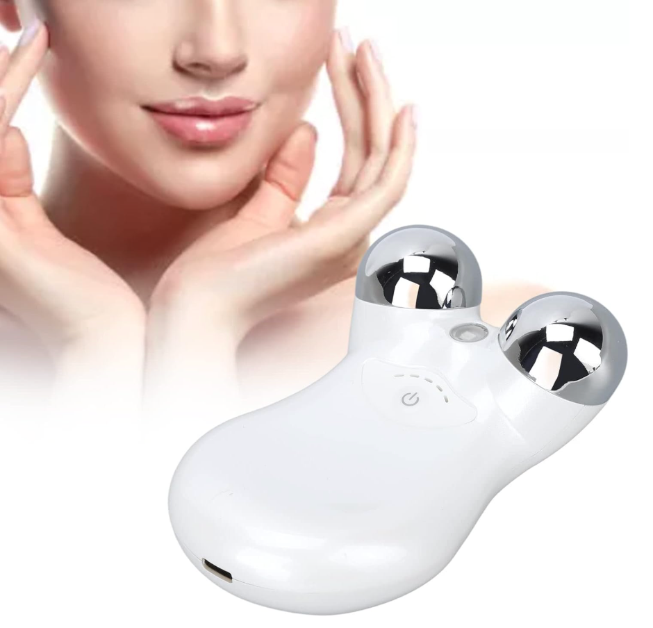 Microcurrent Facial Roller, Mini Face Massager, Microcurrent Skin Massager, 3 Gears Facial Tightening and Firming Facial Lifting EMS Slimming Beauty Machine, for Skin Tightening Rejuvenation Spa