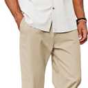 COOFANDY Men 2 Piece Linen Outfit Beach Button Down Shirt Casual Loose Pant Sets (3X-Large)