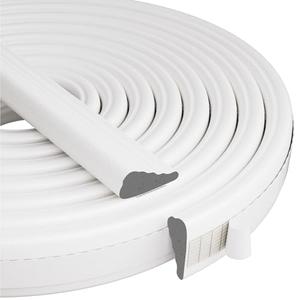 Wedge-Shape Window Weather Stripping Door Frame Seal Strip 196” White,Upgrade Black Foam,Soundproofing,Draft Stopper,Winter Insulation,Noise Blocker, Gap Filler for Exterior Front Door Side