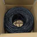 Rapink Cat6 Ethernet Cable 1000ft, Cat6 ethernet Cable 23AWG Solid Bare Copper 10G Support, UTP cat6 Cable 550MHZ, cat 6 Cable 1000ft POE Support Black