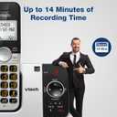 VTech VG232 DECT 6.0 Cordless Phone with Answering Machine, 1 Handset Large Backlit Display, Big Buttons, Full-Duplex Speakerphone, Caller ID