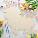 12 Pack 12 Inch Unfinished Wooden Sheep Cutouts Wood Lamb Cutouts for Crafts Natural Blank Wood Slices for Easter DIY Project Painting Home Party Decoration