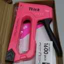 THINKWORK Light Duty Staple Gun, Pink Upholstery Staple Gun for Wood with 1600pcs JT21 Staples 1/4", 5/16", 3/8" and Staple Remover, Women Fabric Stapler Gun for Crafts, Wall, Arts, DIY, Decoration