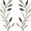 Zhengmy 2 Pieces Metal Tree Leaf Wall Decor Vine Olive Branch Leaf Wall Art Living Room, Hallway Wall Decor Outdoor Decoration(Colorful)