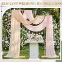 Novabright 2 Pcs Adjustable Backdrop Stand, 3.2FT to 8FT Heavy Duty Metal Background Frame with Stable Base, Gold Stand for Wedding, Birthday, Photo Booth, Events Decorations