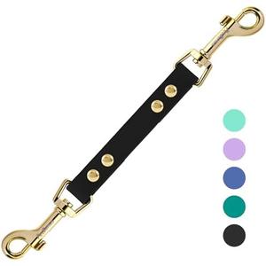 PetBonus Dog Collar Safety Clip, Waterproof Backup Safety Strap for Dog Harness to Prong Collar, Odor Proof Double Ended Clasp Leash Connector for Training Walking (Black)