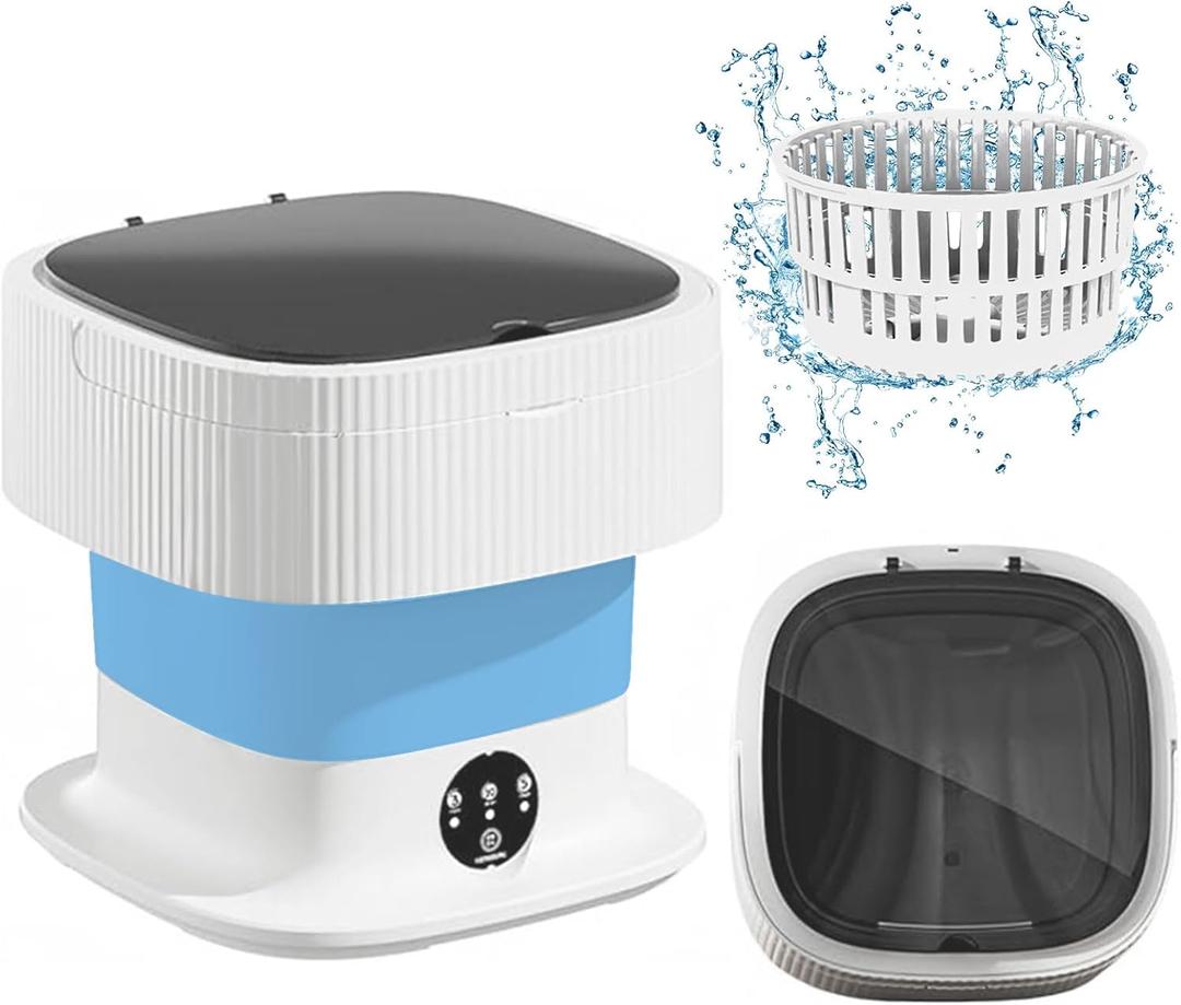 Portable Washing Machine, 16L Small Compact Laundry Washer with Spin Dry, Mini Foldable Tiny Lavadora Portatil for Baby Clothes, Underwear, Socks or Small ltems, Apartments, Travel, Dormitory, Blue