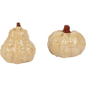 Porcelain Harvest Salt and Pepper Shakers- White