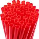 JOYIN 50 Pcs Valentine's Day Heart Shaped Red Straws, 8.3 Plastic Heart Straws Disposable & Reusable, Valentines Day Birthday Wedding Party Bridal Shower Cocktail & Soft Drinks Tableware Supplies