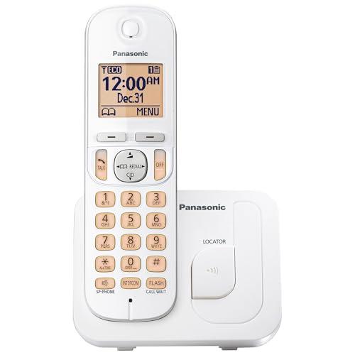 Panasonic Cordless Phone, 1.6" Backlit Display, Call Block, Speakerphone, 10 Hours Talk Time, 1 Handset - KX-TGC200W (White)