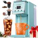 K Cup Coffee Maker With Bold Setting, Single Serve Hot & Iced Coffee Maker for K-Cup and Grounds, 52oz Removable Water Tank, 6 to14oz Brew Sizes, Pod Coffee Machine With Reusable Filter, Blue