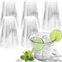150 Pack Plastic Cups 9 oz Clear Plastic Cups for Cocktail Fancy Disposable Cup for Party Stemless Wine Glasses for Party Wedding Graduation
