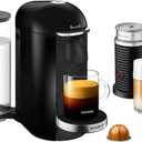 Nespresso Vertuo Plus Deluxe Coffee and Espresso Maker by Breville, Piano Black with Aeroccino Milk Frother