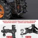 Black 3 Point Hitch Receiver with Dual 2 Receiver, 3 Point Trailer Hitch for Tractor, Fit for Standard/5th Wheel/Goose Neck Connections, 3 Pt Quick Hitch Farm Equipment and Subcompact Trailer Hitch