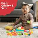 2 x PREXTEX Soft Building Blocks for Toddlers 18 Months and up- 62-Piece Rounded Multicolored Bricks - Educational Toy - Vehicle Friends Edition for Interactive Family Fun and Creative Play