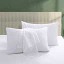 100% Egyptian Cotton Pillow Protectors Set of 4, 600 Thread Count King Size Bed Pillow Cases with Zipper, Sateen Weave Cooling Pillow Cases Quiet and Breathable Easy Care (4PCS, White)