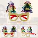NAFY 12Pcs Christmas Glasses Funny Glitter Party Eyeglasses Frames Cute Xmas Prop Glasses Creative Christmas Decoration Costume Glasses Eyewear for Christmas Party Favor Set (Fit for Most Face Shapes)