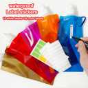 Smilixin 10 Pack Collapsible Water Bottles,Reusable Drinking Water Bags with Carabiner Clip,480ml Travel Water Bottle,Leak Proof Water Bottles for Camping,Hiking Travel,Gym,Sports,Biking,BPA Free