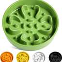 LE TAUCI Slow Feeder Dog Bowls Ceramic, 1.5 Cups Dog Food Bowl, Puppy Slow Feeder Dish for Fast Eaters, Clover Green