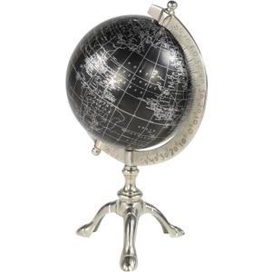 Deco 79 Aluminum Globe Globe, 7" x 6" x 12", Black (SMALL SIZE)