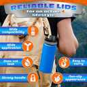 3 x 3 Pack Thermoflask Lid Replacement Wide Mouth Thermoflask Lids Replacement for 12, 16, 18, 20, 24, 32, 40, 64 oz Bottles Leak-Resistant Spout Lid with Carry Handle for Hiking, Sports, & Daily Use