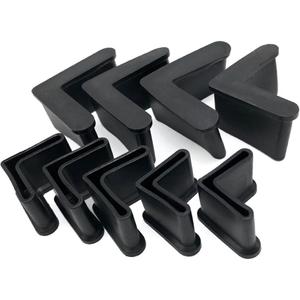 16 Pcs 1" x 1" (25mm x 25mm) L Shaped Rubber Angle Iron Caps, Furniture Angle Iron Foot Pads Furniture Rubber Leg Covers, Black