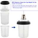 Master Paint System MPS Disposable Paint Spray Gun Cup Liners and Lid System, 50 Pack Mini Size 6 Ounce (180ml) Kit - 50 Cup Liners, 50 Lids with Strainer