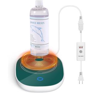 Resin Preheater, Compact Epoxy Heating Coaster Warmer Pad Tray with Timer, UV-Resin and Silicone - Making Resins Thinner and Bubbles Fewer
