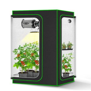 MELONFARM 2-in-1 Grow Tent, 48"X36"X72" High Reflective Diamond Mylar with Multi-Chamber and Floor Tray for Hydroponic Indoor Growing