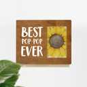 HOIJAUMAI Grandfather Wood Picture Frame Gift, Best Pop-pop Ever Rustic Wooden Photo Frame Father's Day Birthday Gift, Tabletop and Wall Mounting, Display Photo 4x6 Inch