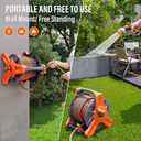 Water Hose with Holder 100FT, Water Hose with Reel, Hose and Reel Combo for Balcony Watering, Hose Nozzle with Quick Connector, Patio, Apartment, RV Trailer Compartment